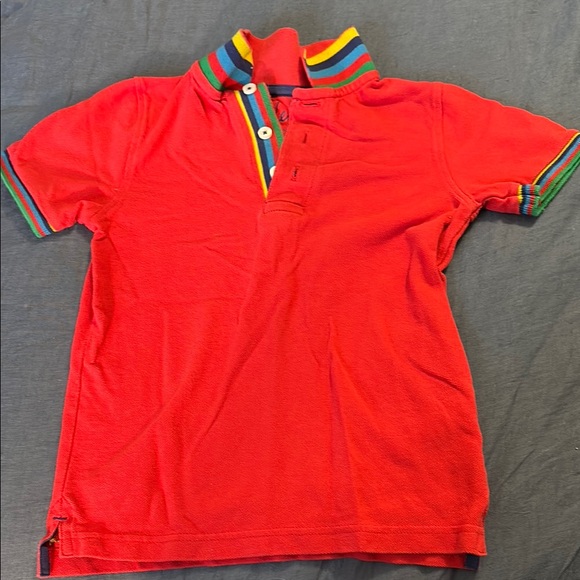 Mini Boden Other - 5-6 Boden Red Kids Polo Shirt with Rainbow Collar